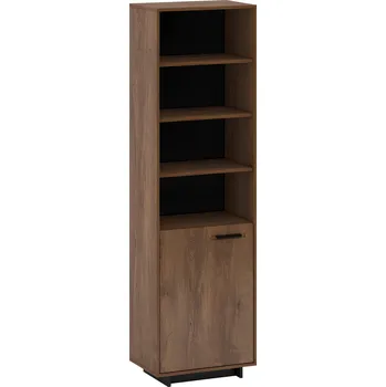 Knihovna Policový regál DELIS R1 s dvířky levá, dub bolzano/černá