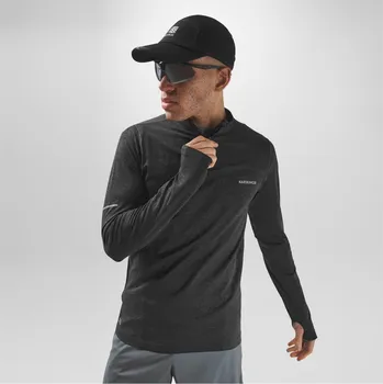 Pánská mikina Karrimor Xlite Seamless Running Mens quarter Zip Black L