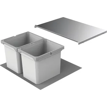 Odpadkový koš Cox® Box 275 K/600-2, odpadkový koš pro stávající výsuvy, bez bio víka, světle šedá