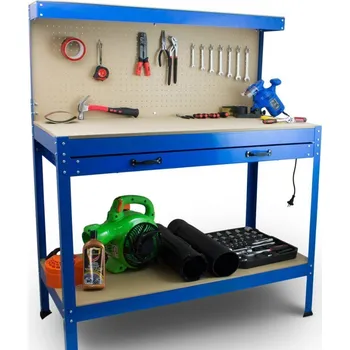 Dílenský stůl Bituxx Pracovní stůl ponk do dílny 115x55x140 cm Blue HD15823