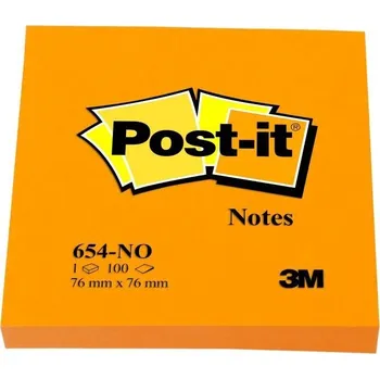 Samolepící bloček 3M Post-it samolepicí bloček 654NO, velikost 76x76 mm, 6x 1 bloček 100 lístků