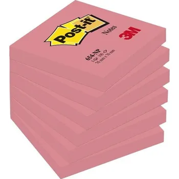 Samolepící bloček 3M Post-it samolepicí bloček 654NP, velikost 76x76 mm, 6x 1 bloček 100 lístků