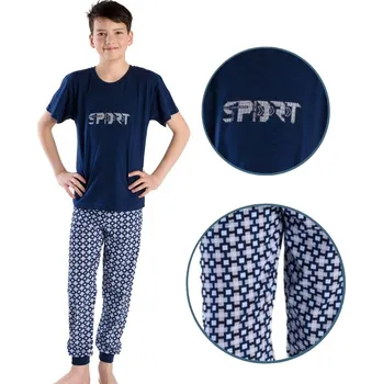 Chlapecké pyžamo Chlapecké pyžamo Betty Mode tričko + dlouhé kalhoty tmavě modré SPORT