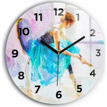 Hodiny Foto nástěnné hodiny Příprava baletky černé ručičky kulatý průměr 60 cm