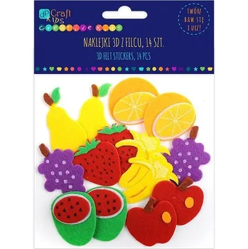 samolepka dpCraft Filcové 3D samolepky - ovoce, 14 ks