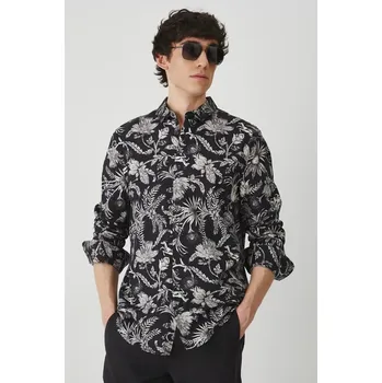 Pánská košile Košile Medicine pánská, černá barva, slim, s klasickým límcem RS25.KDM800 99A, vel. S