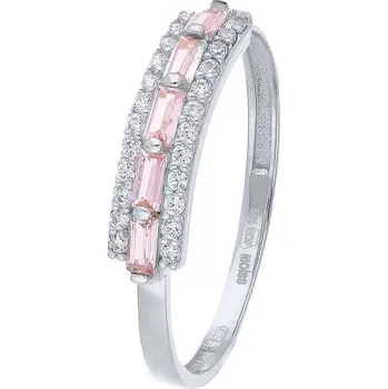 Souprava šperků Leru Zlatý prsten s růžovými zirkony Velikost a váha prstenu: bílé zlato vel. 54 (váha 1,05g)