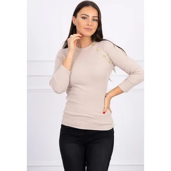 Dámská halenka Halenka s ozdobnými knoflíky, béžová - Univerzální