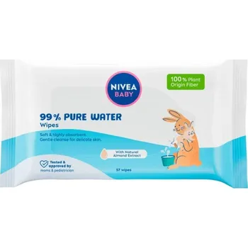 Dětský vlhčený ubrousek NIVEA DĚTSKÉ VLHČENÉ UBOUSKY PURE WATER 57 KS
