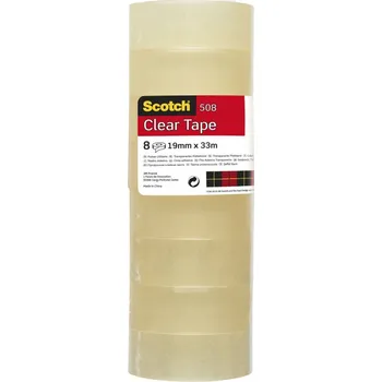 Lepicí páska 3M Scotch Průhledná páska 508, 19 mm × 33 m, 8 rolí v balení