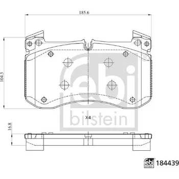 Brzdová destička FEBI BILSTEIN Sada brzdových destiček, kotoučová brzda 184439