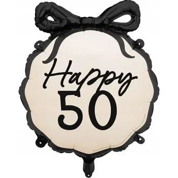 Balónek Fóliový balónek PartyDeco Happy 50, 47,5 x 45 cm