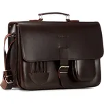 VOOC Vintage kožená aktovka taška na notebook VOOC; hnědá