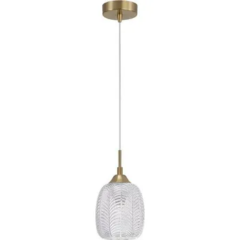 NOVA LUCE závěsné svítidlo VARIO čiré sklo a saténový zlatý kov E27 1x12W 230V IP20 bez žárovky 9191541