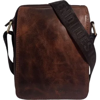 Pánská kožená taška přes rameno Sendi Design koňaková M-52006 mushroom