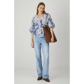 Dámská halenka Bavlněná halenka Medicine dámská, bílá barva, vzorovaná RS25.BDD701 00C, vel. XXL