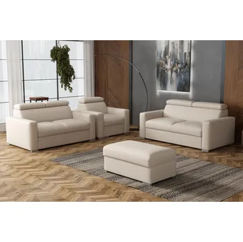 Sedací souprava Falco Sedací souprava Petrit 3+2+1+taburet Aragon béžová