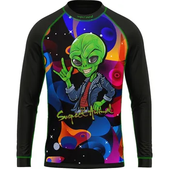 Dětské funkční triko dlouhý rukáv ALIEN černá Bamboo Ultra - Zelená / 150