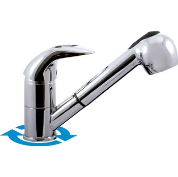 Vodovodní baterie VLTAVA - Dřezová baterie s vytahovací sprchou, Chrom V110.0, RAV Slezák Barva: chrom, Rozměr: 3,8", #: V110.0