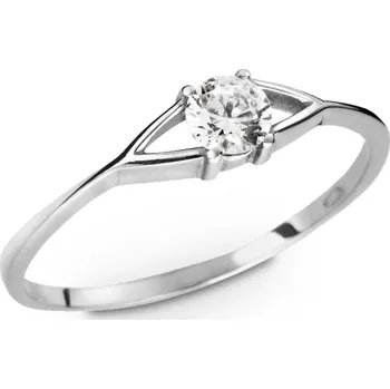 Prsten Zásnubní prsten z bílého zlata se zirkonem 512.90 Velikost: 58