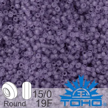 Korálek Korálky TOHO tvar ROUND (kulaté). Velikost 15/0. Barva č. 19F-Transparent -Frosted Sugar Plum. Balení 5g.