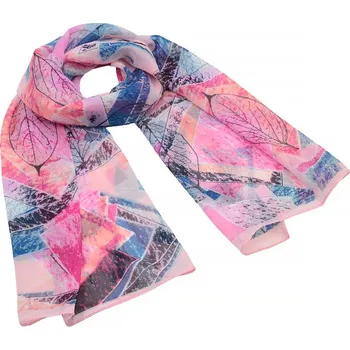 Šála Šála vzdušná - růžová s potiskem