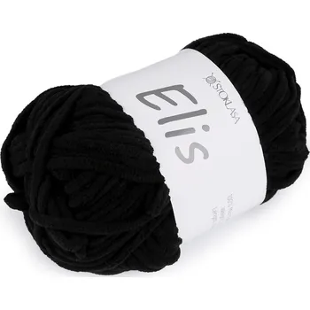 Příze Pletací žinylková příze Elis 100 g, barva 14 (20) černá