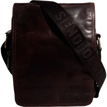 Pánská kožená taška přes rameno Sendi Design hnědá B-708 brown