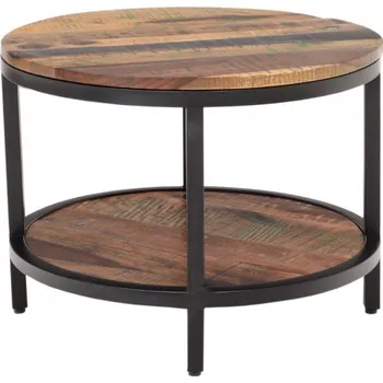 Konferenční stolek Indický nábytek - Kulatý konferenční stolek Retro 60x45x60 z recyklovaného mangového dřeva Old spice