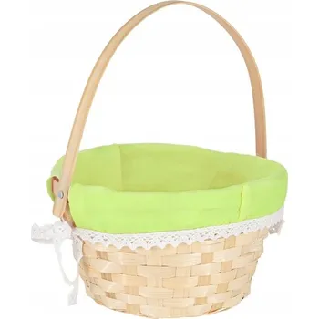 Obraz Košíček Košík velikonoční ZELENÝ oválný bambusový Velikonoce 20x26cm