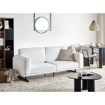 Pohovka Pohovka bílá látkové čalounění polyester kovové nohy moderní styl obývací pokoj Beliani