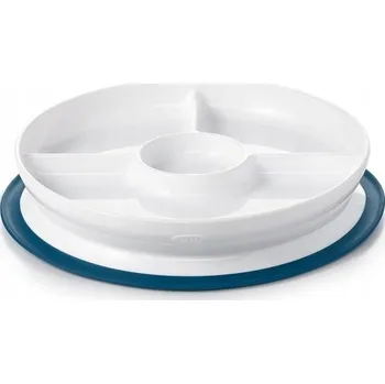 Talíř Silikonový talířek s přísavkou Oxo 61121100 bílo-modrý