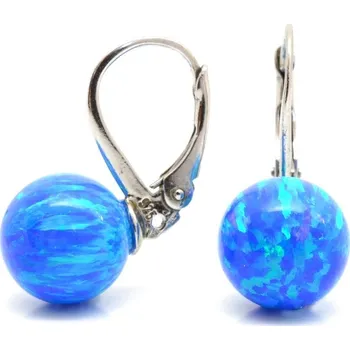 Náušnice Stříbrné náušnice modrý opál 10 mm