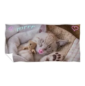 Sprchový závěs Carbotex Osuška Koťátko s medvídkem 70x140 cm