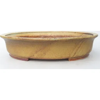 Květináč Keramická bonsai miska 26,5 x 24 x 5,5 cm zelená