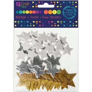 samolepka dpCraft Třpytivé pěnové samolepky – hvězdy 45ks