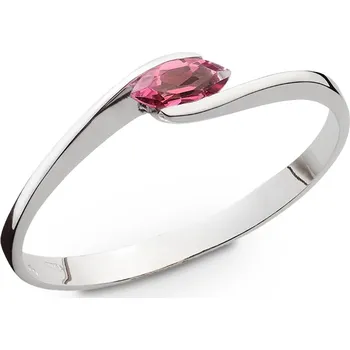 Prsten Prsten z bílého zlata s růžovým topazem 273.90 Velikost: 47