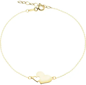Náramek Zlatý náramek - srdce - AP541-4641