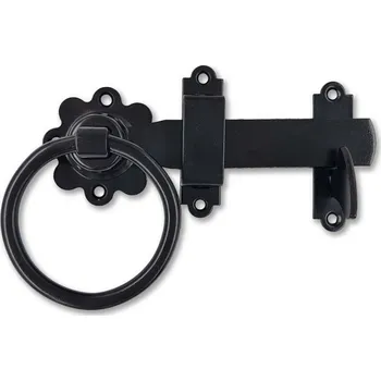 petlice a závora KĽUČKA Branková závora s kroužkem oboustranná 150mm Černá