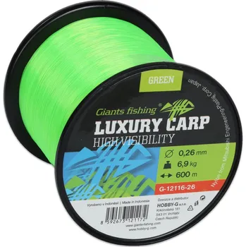GIANTS FISHING VLASEC LUXURY CARP HIGH-VISIBILITY GREEN 600m Průměr: 0,30 mm