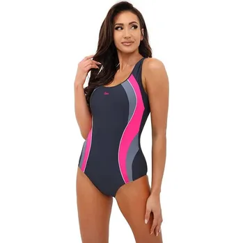 Dámské plavky Jednodílné plavky Corzaro šedo-růžové XL