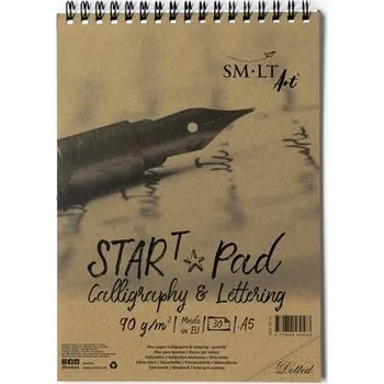 Výtvarný papír SMLT_art SMLT art Blok na kaligrafii START, A5, 30 listů, 90g/m2, tečkovaný, spirála