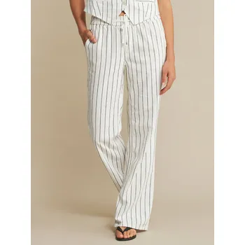 Dámské kalhoty Red Button dámské kalhoty Colette s proužkem off white/modré Velikost: 42