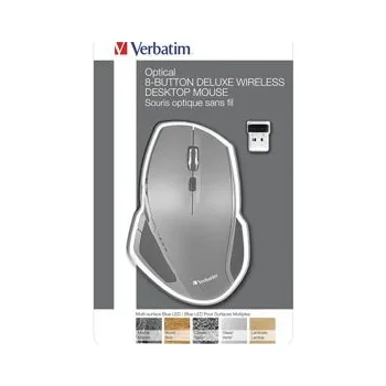 Myš Verbatim 49041 Deluxe, Myš bezdrátová, 1600DPI, optická, šedá