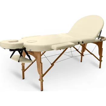 Masážní stůl Skládací masážní stůl TANDEM Basic-3 Oval krémová 195*70 cm / 15,3 kg / krémová