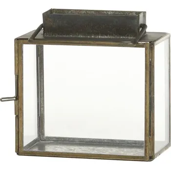 Svícen Mosazná antik kovová lucerna Mette - 11*6*11 cm