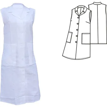 Zdravotnický oděv (0010.0100) plášť dámský bez ruk.prop.fazonka - bílá - 60/170