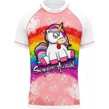 Dětské funkční triko krátký rukáv JEDNOROŽEC bílá Bamboo Light New - Lososová / 120
