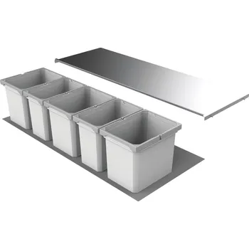 Odpadkový koš Cox® Box 275 K/1200-5, odpadkový koš pro stávající výsuvy, bez bio víka, světle šedá