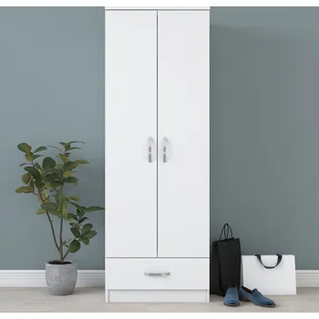 Šatní skříň DESANA vysoká šatní skříň, bílá